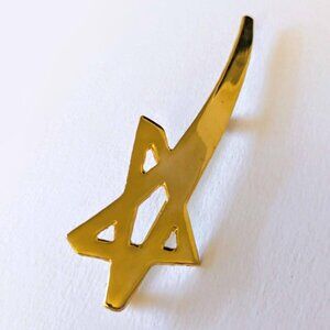 vintage gold tone shooting star brooch 80s / 90s